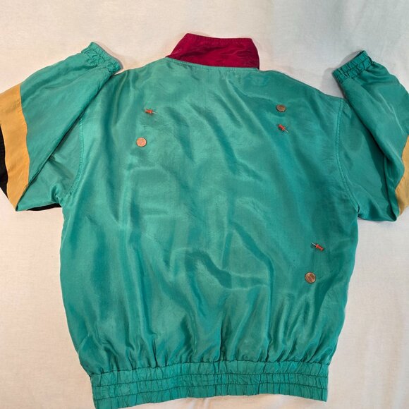 Vintage SARA ROBERTS 90's Y2K Blockecore Multicolor Bomber Jacket UNISEX Size M. - Picture 8 of 17